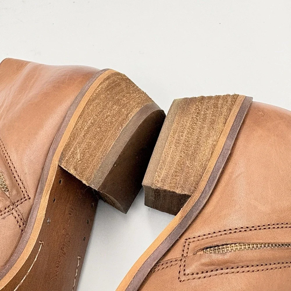 Sam Edelman Petty saddle brown leather ankle boots‎ size 5.5 side zip